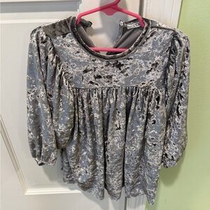 Chic Gray Velvet Kids dress